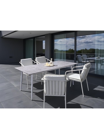 Beliani Esstisch TOLENTINO in Grau/Weiß - (W) 90 x (H) 75 x (L) 180 cm