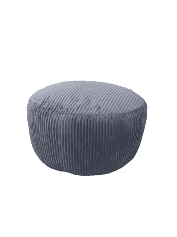 relaxdays Pouf in Dunkelgrau - (H)35 x Ø 50 cm