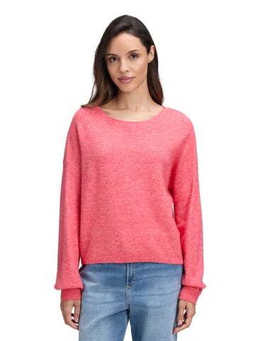 CARTOON Strickpullover mit Rundhalsausschnitt in Bright Red Melange