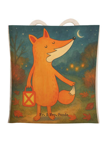 Mr. & Mrs. Panda Einkaufstaschen Fuchs Laterne Design ohne Spruch in Weiß