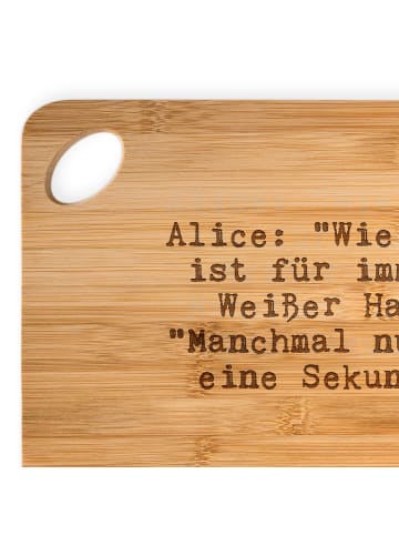 Mr. & Mrs. Panda Schneidebrett AliZeichen: "Wie lange ist... mit Spruch in Braun