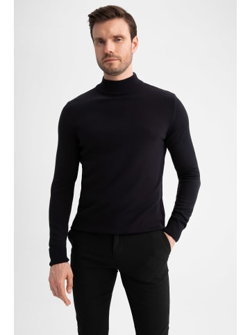 DeFacto Stehkragenpullover SLIM FIT in Marineblau