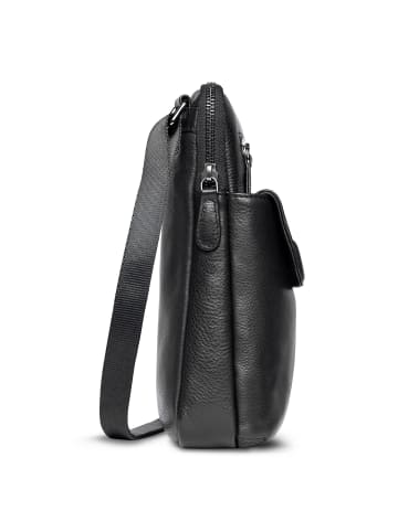 Bugatti Nome Umhängetasche Leder 21 cm schwarz