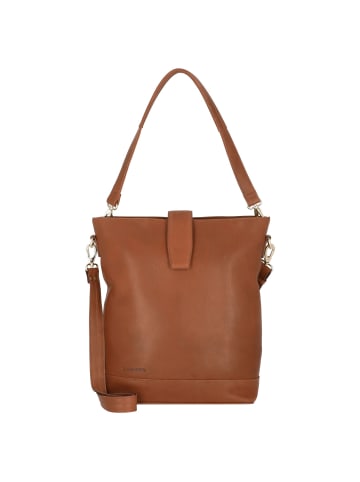 Plevier Bow Schultertasche Leder 30 cm Laptopfach in cognac