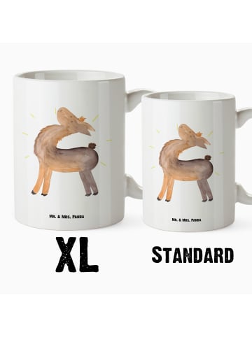 Mr. & Mrs. Panda Große Teetasse Lama Stolz ohne Spruch in Weiß