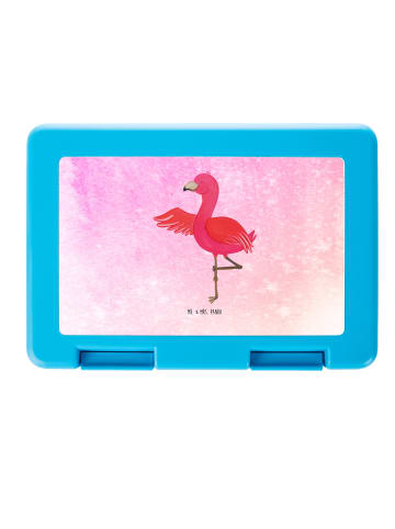 Mr. & Mrs. Panda Brotdose Flamingo Yoga ohne Spruch in Aquarell Pink