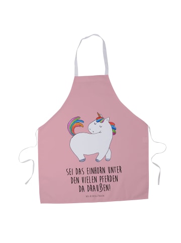 Mr. & Mrs. Panda Kochschürze Einhorn Stolzieren mit Spruch in Rot Pastell