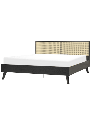 Beliani 2-tlg Doppelbett MONPAZIER in Schwarz/Braun