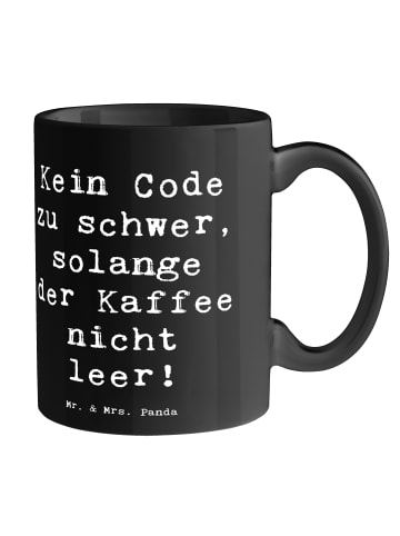 Mr. & Mrs. Panda Tasse Spruch Code und Kaffee mit Spruch in Schwarz