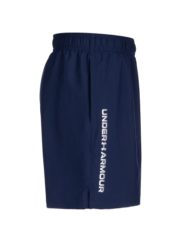 Under Armour Trainingsshorts UA Woven in dunkelblau / weiß