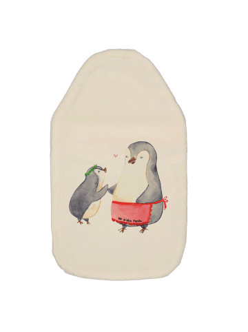 Mr. & Mrs. Panda Wärmflasche Pinguin mit Kind ohne Spruch in Weiß