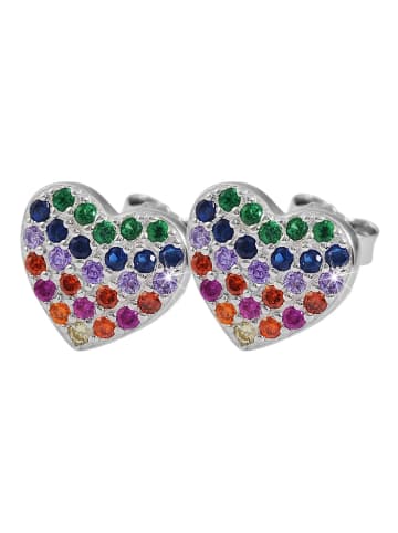 Adeliás Damen Ohrringe – Ohrstecker aus 925 Silber mit Zirkonia in silber