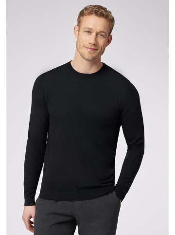Roy Robson Strickrundhalspullover Merinowolle - Easy Care in BLACK