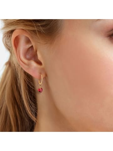 Rafaela Donata Ohrringe Herz aus Sterling Silber mit Zirkonia in gelbgold