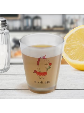 Mr. & Mrs. Panda Schnapsglas Einhorn Dame ohne Spruch in Transparent