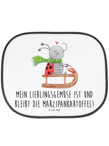 Mr. & Mrs. Panda Sonnenblende Auto Smörle Rodeln mit Spruch in Weiß
