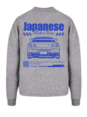 F4NT4STIC Oversize Sweatshirt Retro Car Oversize Japanese Streetstyle in grau meliert