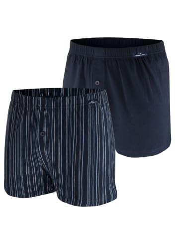 Götzburg Boxershorts 2er Pack in navy / Strichmuster