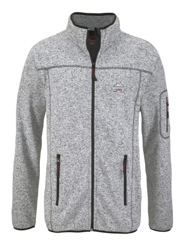 Man's World Strickfleecejacke in hellgrau meliert