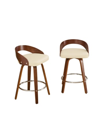 ABRIHOME Barhocker-Set in Beige 2er Set drehbar und höhenverstellbar