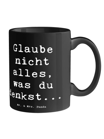 Mr. & Mrs. Panda Kaffeetasse Spruch Selbstvertrauen und Klarheit... in Schwarz