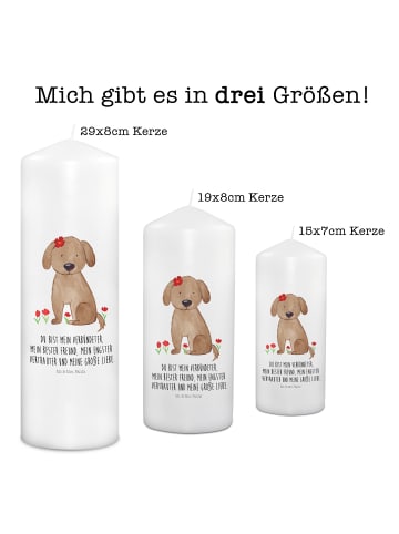 Mr. & Mrs. Panda Dekokerze Hund Dame mit Spruch in Weiß