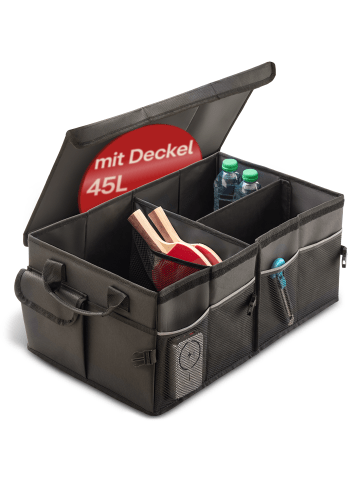 Praknu Kofferraum-Organizer mit Deckel 55 cm – Faltbar – 45L