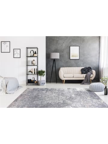 Kayoom Kurzflor Teppich Rhodin 112 in grau - rechteckig
