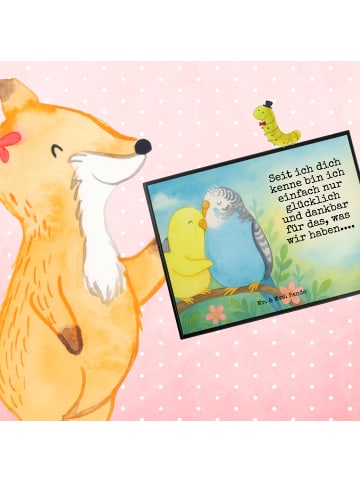 Mr. & Mrs. Panda Schreibunterlage Wellensittich Liebe Design mit... in Weiß