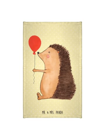 Mr. & Mrs. Panda Gästehandtücher Igel Luftballon ohne Spruch in Gelb Pastell