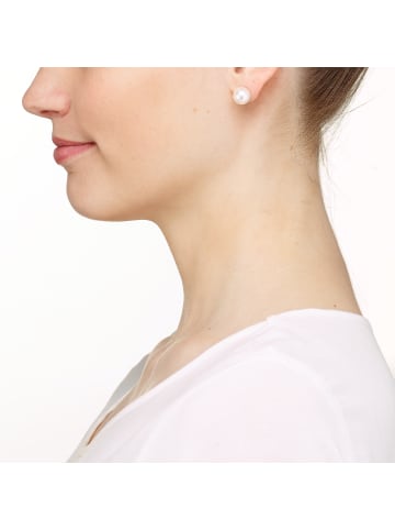 Steel_Art Ohrstecker Damen Ohrringe silberfarben poliert in Weiß