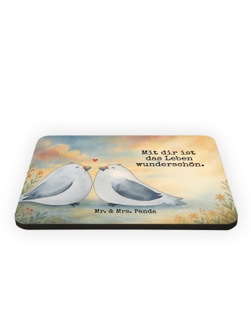 Mr. & Mrs. Panda Kühlschrankmagnet Turteltauben Liebe Design mit... in Weiß