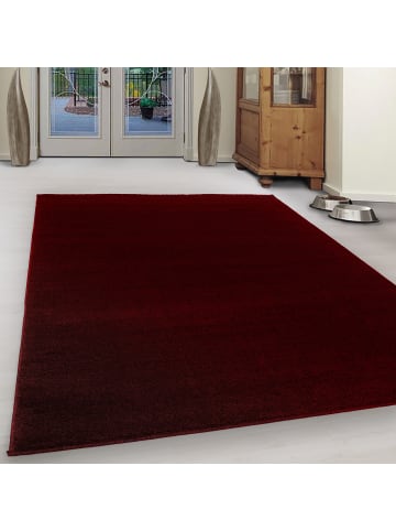 KADIMA DESIGN Teppich Kurzflor Uni Polypropylen Wohnzimmer in Rot