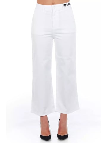 Frankie Morello Weiß Baumwolle Damen Cropped Hose