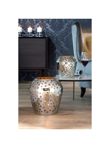 Fink Windlicht ohne Glas Sheila silberfarben - (H) 24 cm