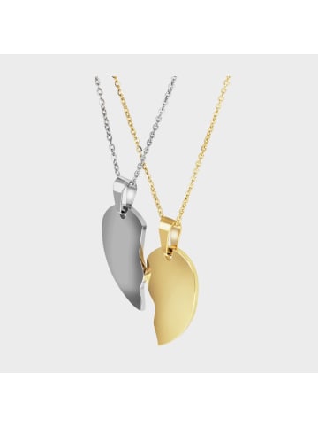 Adeliás Unisex Anhänger – Herz Gravuranhänger aus Edelstahl in silber