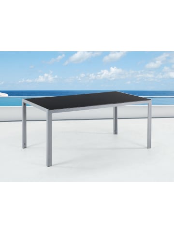 Beliani Esstisch CATANIA in Schwarz/Silber - (W) 91 x (H) 71 x (L) 160 cm