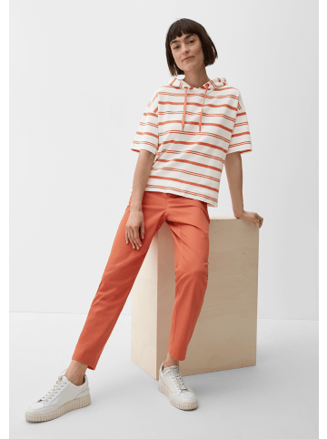 s.Oliver T-Shirt kurzarm in Orange-weiß