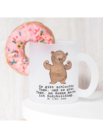 Mr. & Mrs. Panda Kaffeetasse Bär Bodybuilding mit Spruch in Transparent