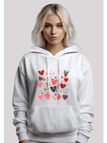 F4NT4STIC Hoodie Cute Herzen Variety Valentinstag in weiß