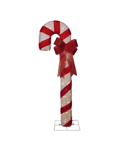 MARELIDA LED Zuckerstange XXL Gartendeko Weihnachtsdeko H: 1,5m in rot, weiß
