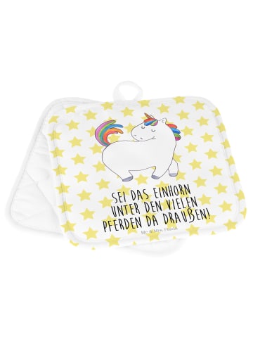 Mr. & Mrs. Panda Topflappen Einhorn Stolzieren mit Spruch in Weiß