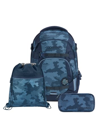 Coocazoo Schulrucksack-Set „Geometric Sky“, 3-teilig in Blau