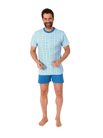 NORMANN kurzarm Schlafanzug Shorty Pyjama Rundhals - 67173 in hellblau