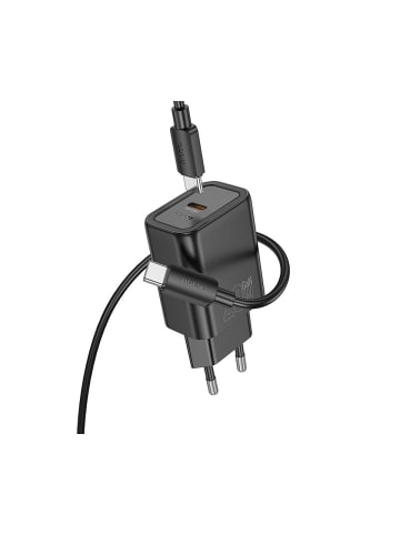 HOCO Ladegerät N60 USB-C 20W + Kabel Typ C auf C Schwarz