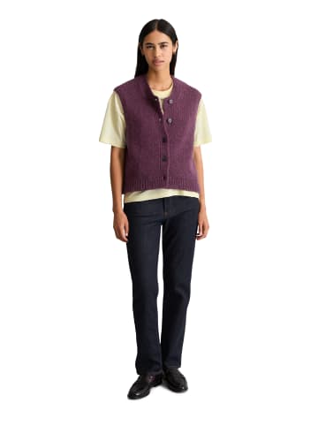 Marc O'Polo DENIM Ärmelloser Cardigan cropped in Dark Red Melange