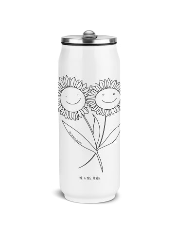 Mr. & Mrs. Panda Thermoflasche Blume Sonnenblume ohne Spruch in Weiß