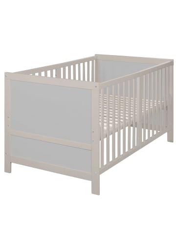 roba Babybett EASY SLEEP 70 x 140 cm  - inkl. Umbauecken - Natur / Grau