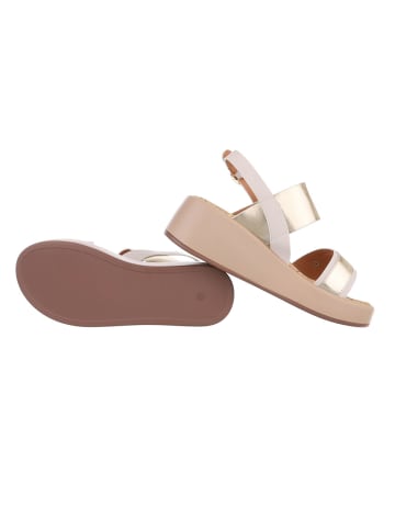 Ital-Design Sandale & Sandalette in Beige und Gold