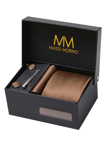 Massi Morino  Krawatten-Set in Braun